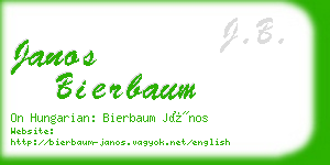 janos bierbaum business card